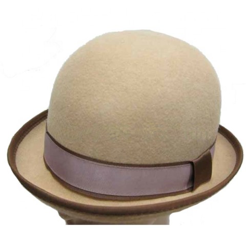 men's fashion 100% wool stingy-brimed bowler hat