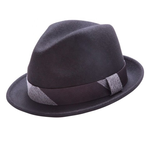 100% wool felt waterproof small  brim fedora hat