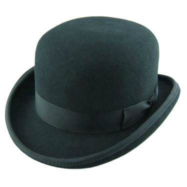 black 100% Australian wool felt bob hat