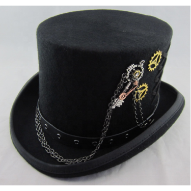 Vintage 100% Wool Felt Steampunk Top Hat