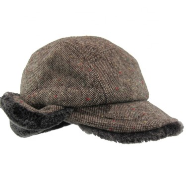 Fashion tweed kids winter hat with ear flaps