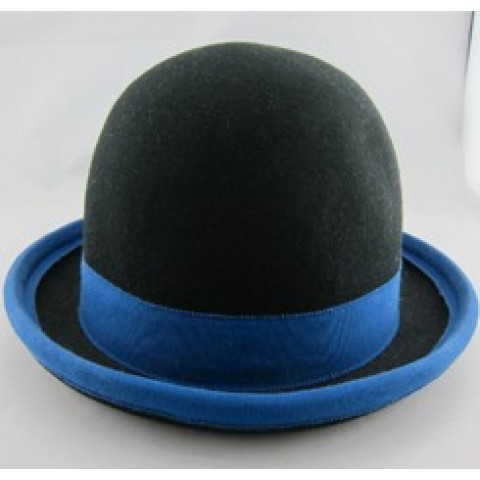 Fashionable black 100% wool felt bowler hat