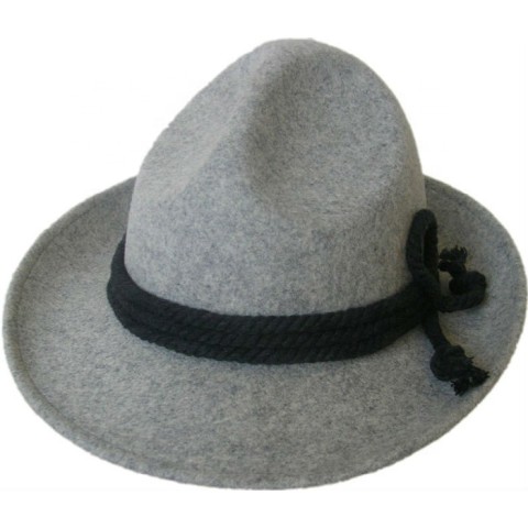 Mix grey German wool felt hat bavarian style with rope