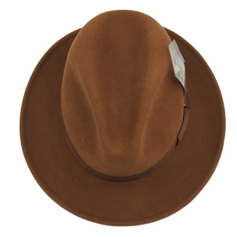 100% wool felt waterproof medium brim fedora hat