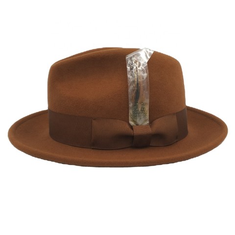 100% wool felt waterproof medium brim fedora hat