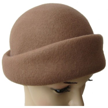 women's elegant 100% wool felt camel derby hat