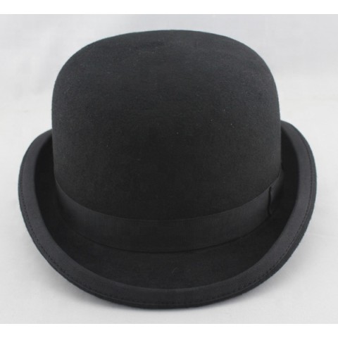 fall winter black 100% Australian wool felt bowler hat