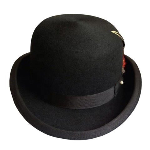 100% wool black bowler hat london