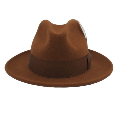 100% wool felt waterproof medium brim fedora hat