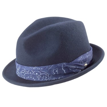 100% wool felt waterproof small  brim fedora hat