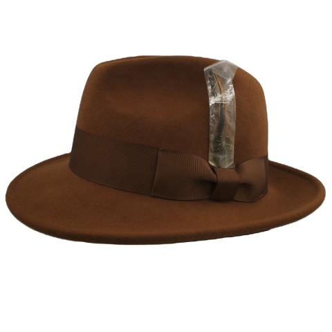 100% wool felt waterproof medium brim fedora hat