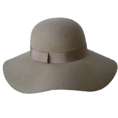 Fashion 100% wool floppy felt hat with wide brim